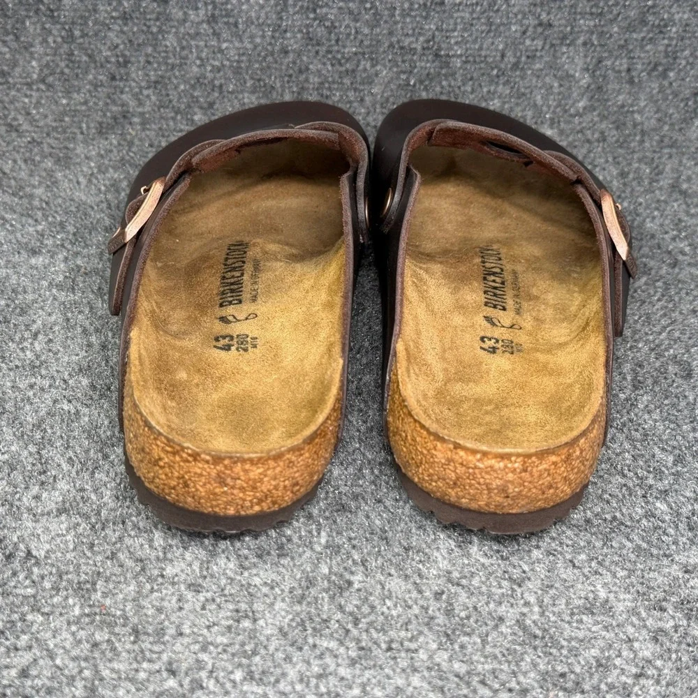 Birkenstock Boston Clog Sandals Men's 10 Habana Brown Oiled Leather Slip On Shoe